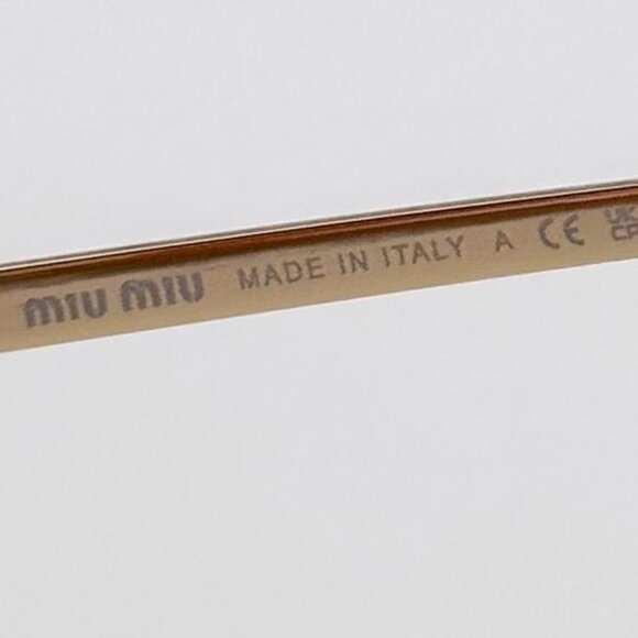 NEW MIU MIU SUNGLASSES MUA54S 5AK08N OVAL GOLD/CLEAR WOMEN MU A54S SMU A54